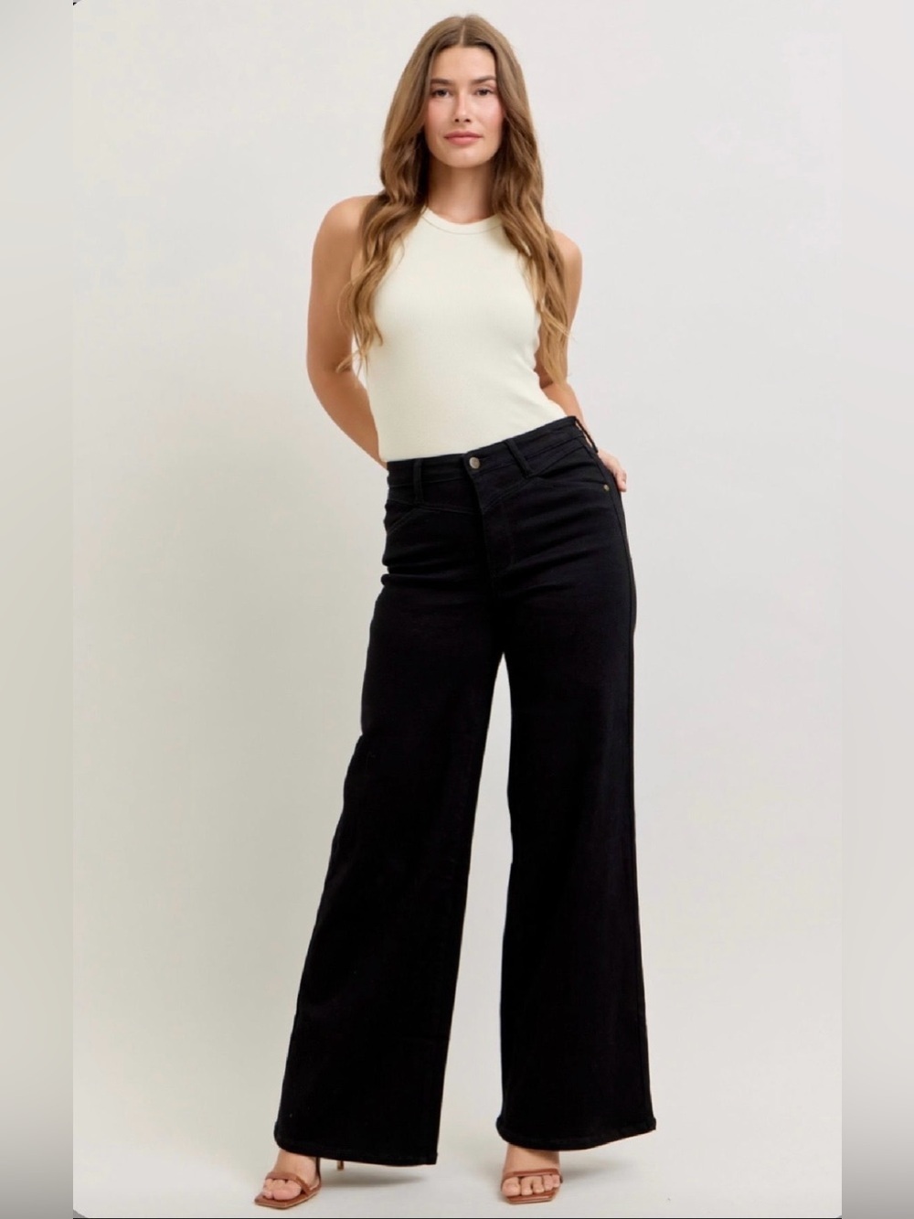 Judy Blue Black High Rise Wide Leg Jeans